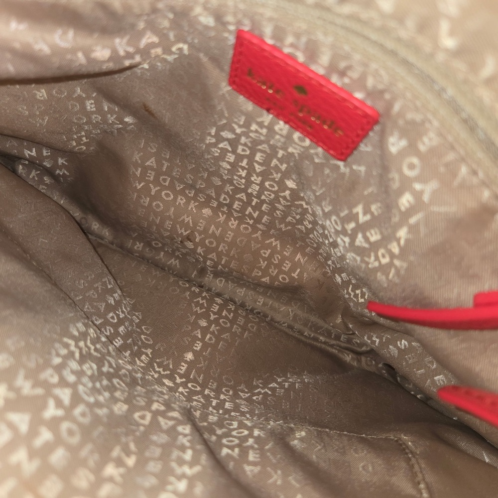 Kate Spade New York Red Pebbled Leather Crossbody Bag Adjustable Strap - Picture 7 of 10